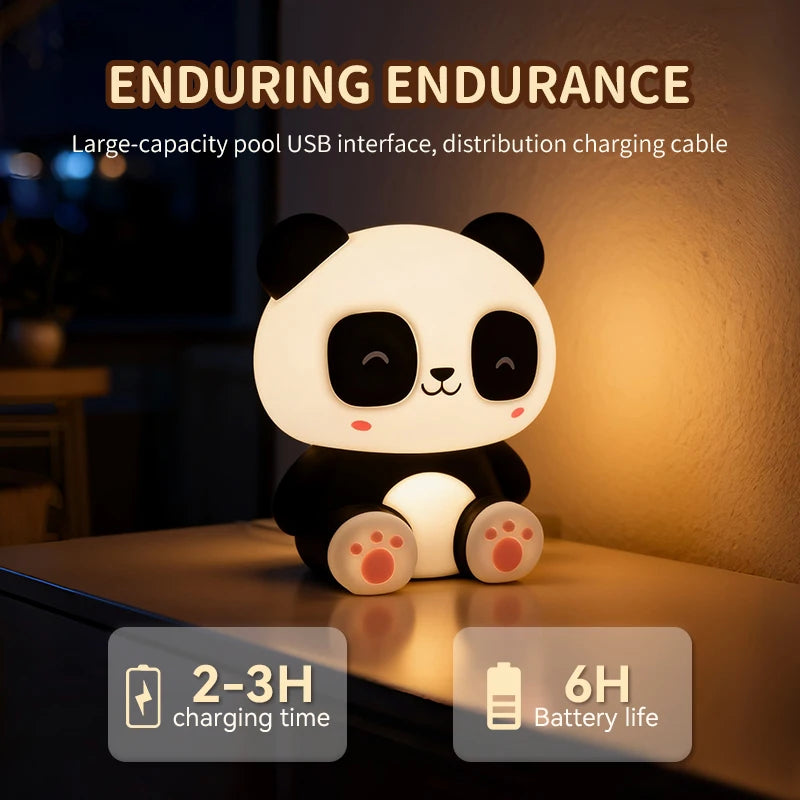Veilleuse Panda tactile silicone rechargeable