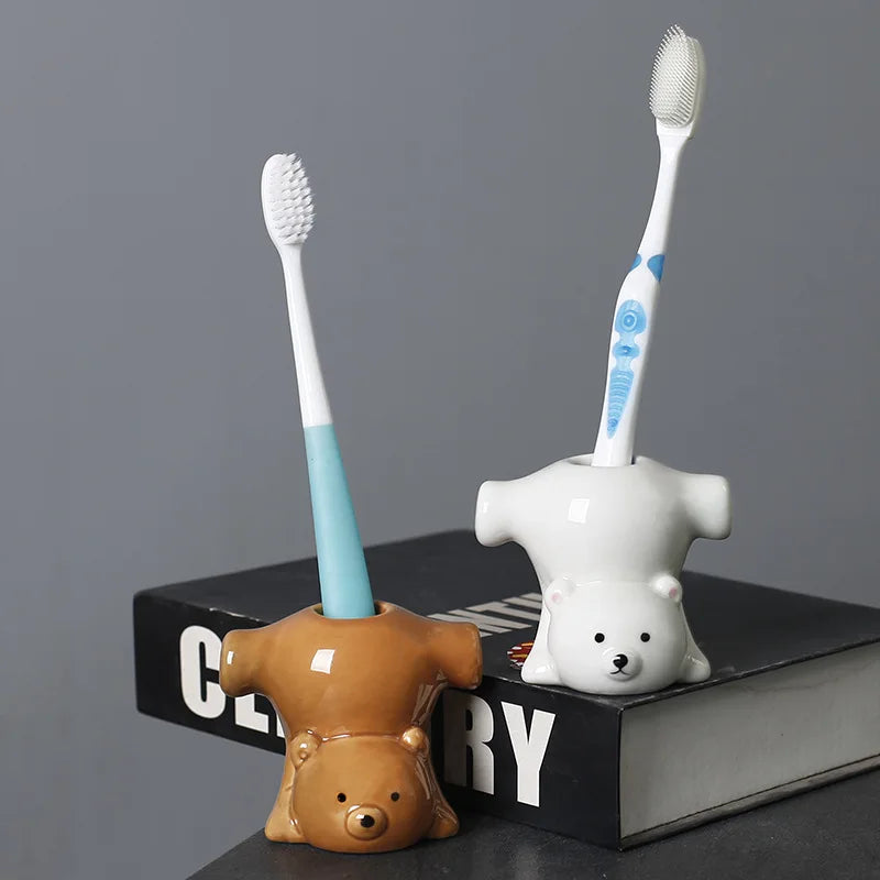 Porte-brosse à dents ours forme originale salle de bain