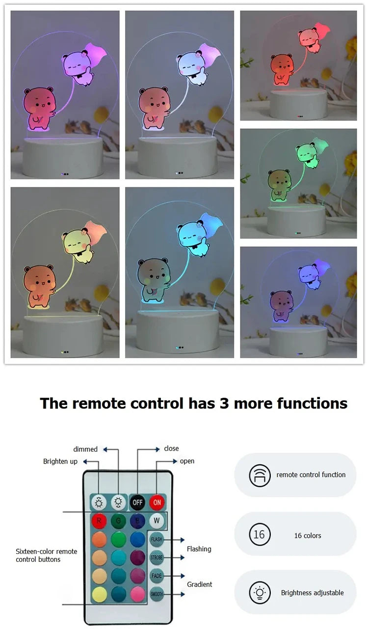 Veilleuse LED Panda Bubu Dudu télécommande