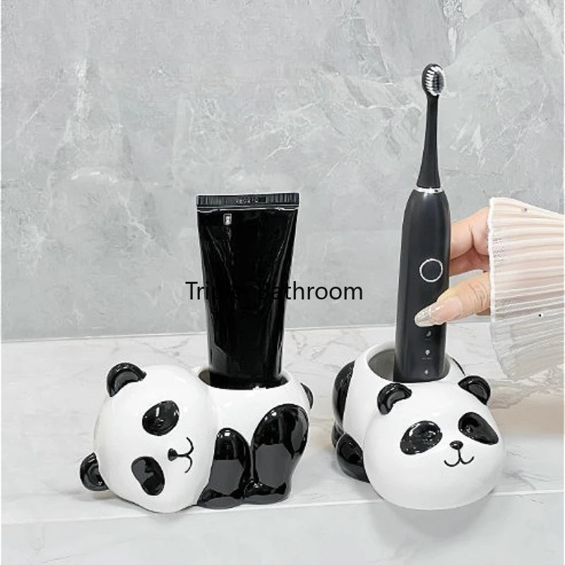 Porte-brosse à dents panda céramique salle de bain