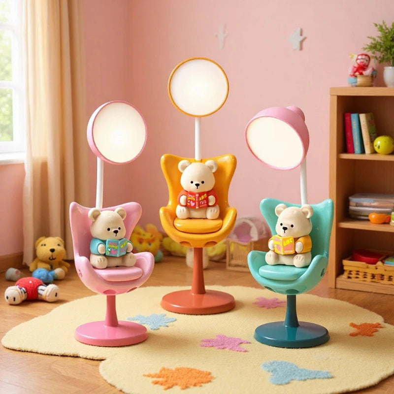 Lampe de bureau LED ourson flexible avec support téléphone