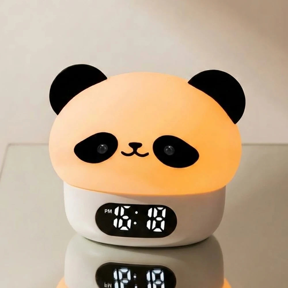 Réveil-veilleuse ourson panda, lumière colorée tactile