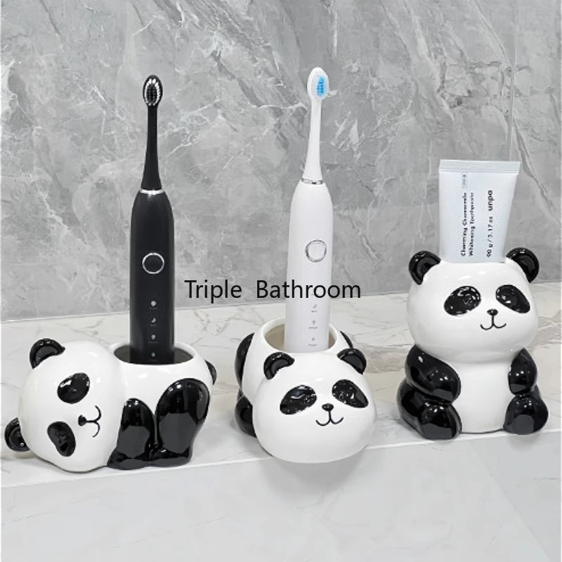 Porte-brosse à dents panda céramique salle de bain