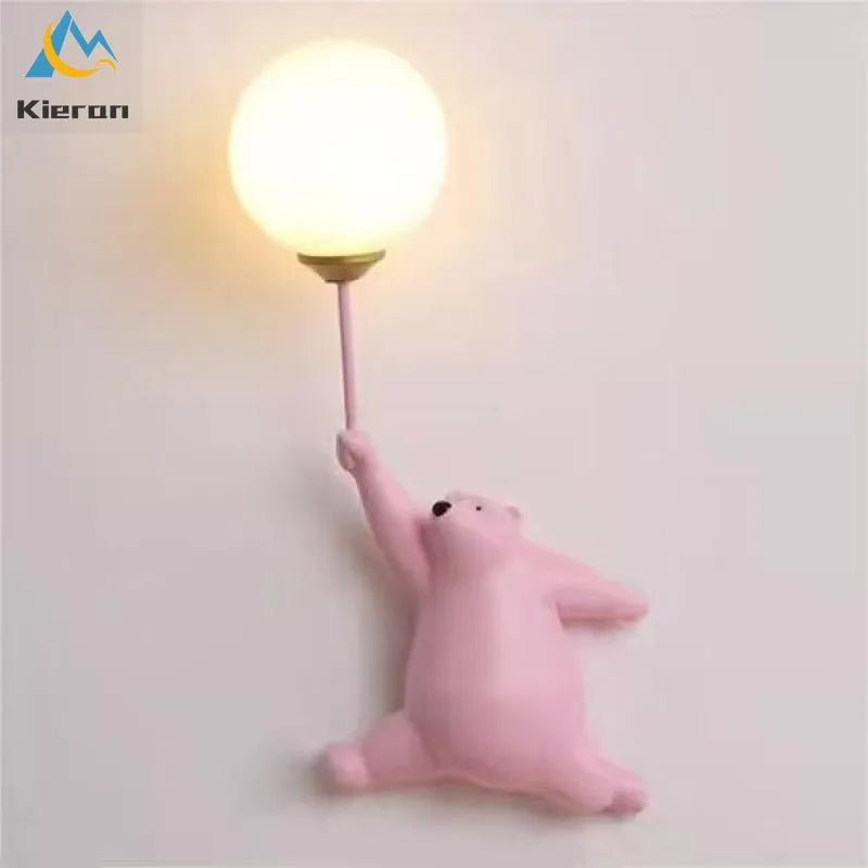 Applique murale ours polaire, lampe LED design nordique