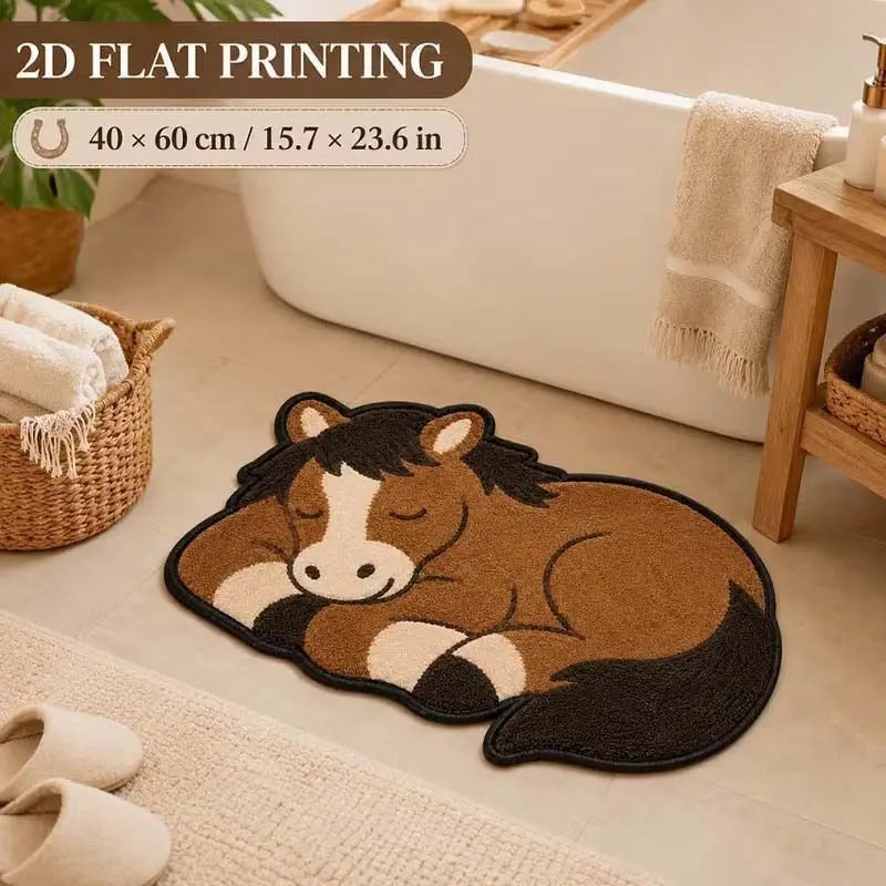 Tapis ours polaire endormi peluche douce