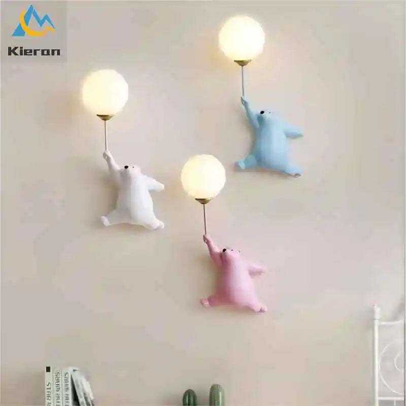 Applique murale ours polaire, lampe LED design nordique