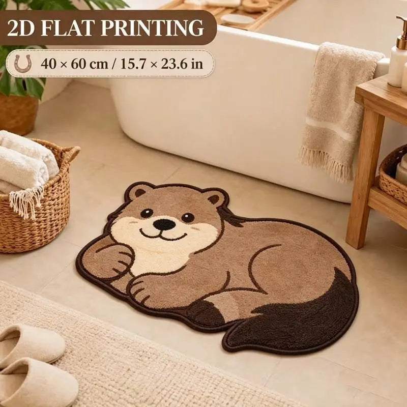 Tapis ours polaire endormi peluche douce