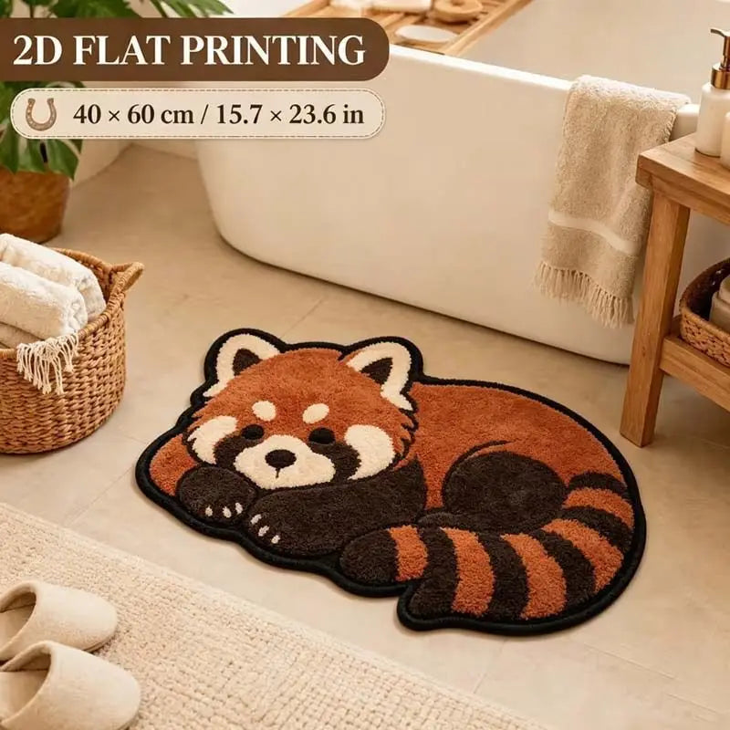Tapis ours polaire endormi peluche douce