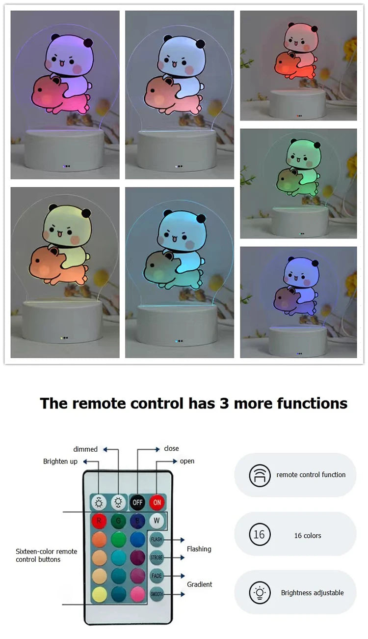 Veilleuse LED Panda Bubu Dudu télécommande