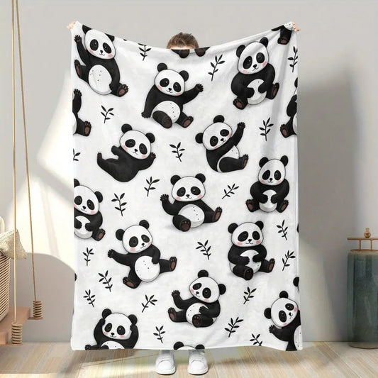 Plaid panda et bambou motif tout doux
