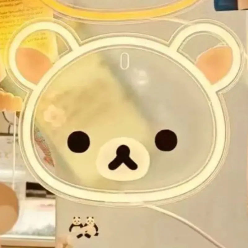 Veilleuse néon ourson kawaii, décoration lumineuse