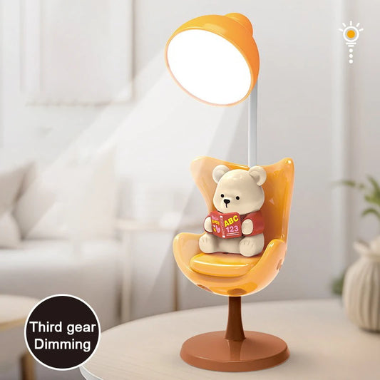 Lampe de bureau LED ourson flexible avec support téléphone