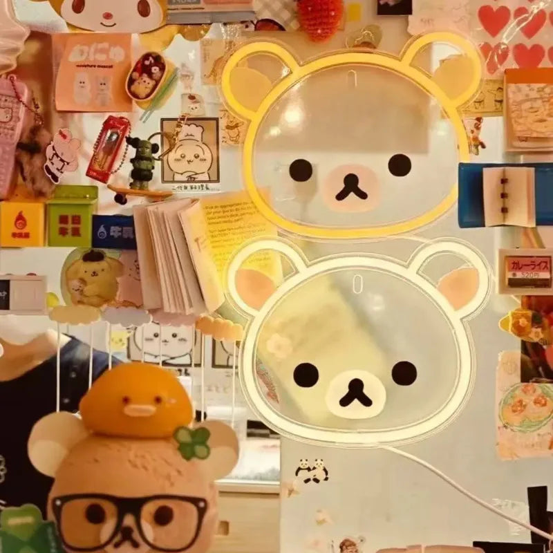 Veilleuse néon ourson kawaii, décoration lumineuse