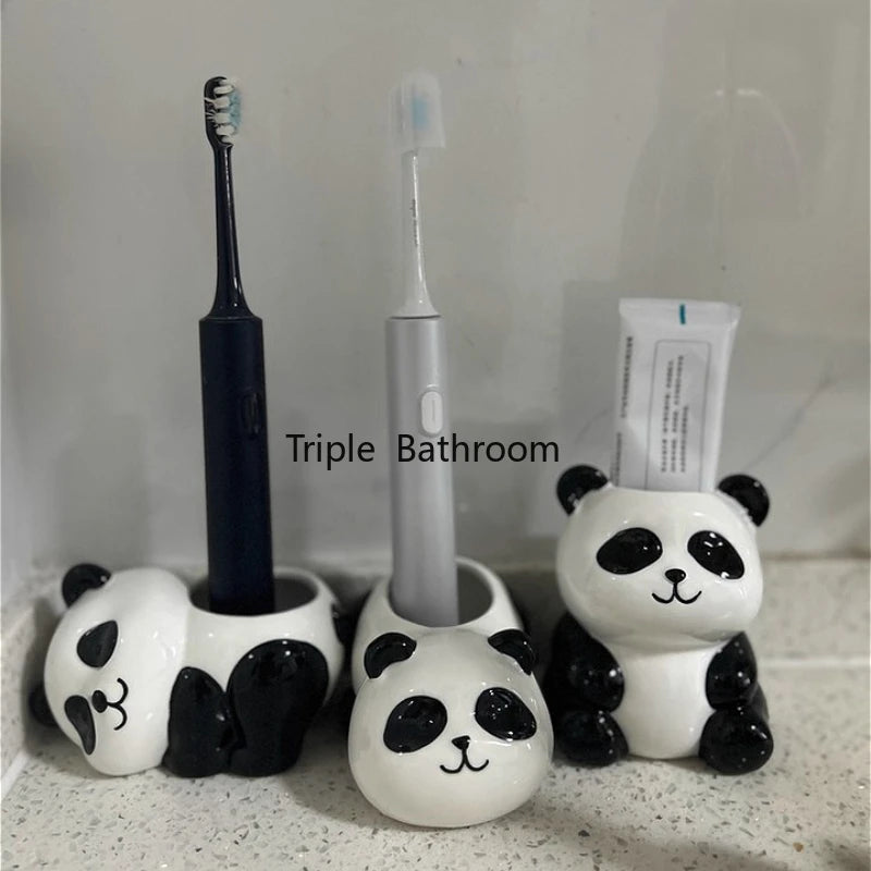 Porte-brosse à dents panda céramique salle de bain