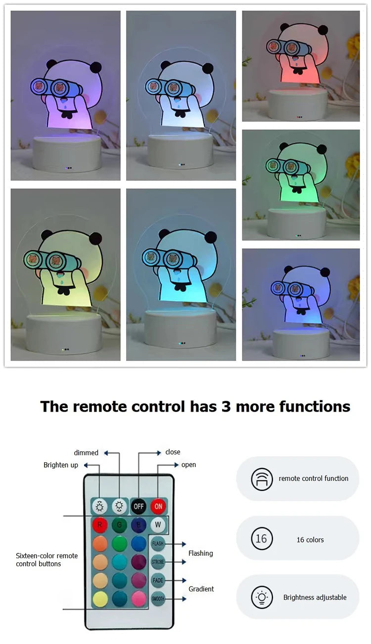 Veilleuse LED Panda Bubu Dudu télécommande